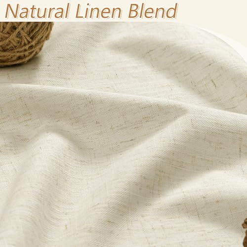 100% Blackout Curtains 96 Inch Length 2 Panels Set for Living Room Bedroom Back Tab Thermal Insulated Black Out Linen Drapes Room Darkening Window Curtains 96 Inches Long (Warm Beige / 52"W x 96"L (Pack of 2))