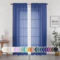 Sheer Curtains 84 Inches Long 2 Panels Set for Bedroom Living Room (Royal Blue / 42"W x 84"L (Pack of 2))