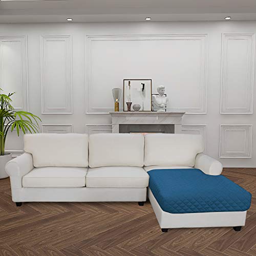 Sectional Couch Covers for Dogs L Shape Sofa Cover Reversible Sofa Slipcover Chaise Lounge Cover Furniture Protector Cover for Pets Dog Cat (42" x 52" / Peacock Blue/Peacock Blue)