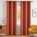 Fall Decor Burnt Orange Blackout Curtains for Bedroom 90 Inch Long (Burnt Orange / 42"W x 90"L (Pack of 2))