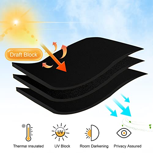 Short Black Blackout Curtains for Small Bedroom Kitchen Window (Black / 42"W x 36"L (Pack of 2))