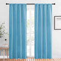 Blackout Curtains Window Draperies (Teal Blue / 42"W x 84"L (Pack of 2))
