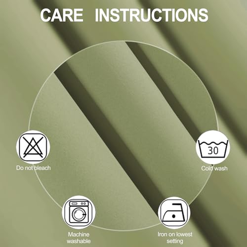 Blackout Curtains 66 x 72 Inch Long Sage Green Curtains Set of 2 Panels Room Darkening Curtains for Bedroom and Living Room (Sage Green / 66"W x 72"L (Pack of 2))