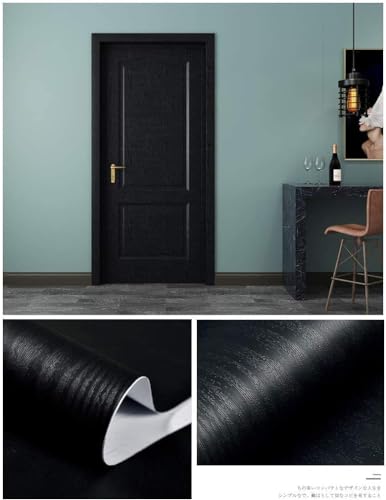Black Wood Peel and Stick Wallpaper Wood Contact Paper 11.8" × 590" (11.8" x 590")