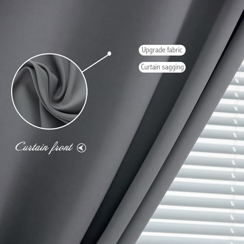 Magic Tape Stick On Curtains Window Shades Pull Down Blackout Window Cover Blackout Curtains for Bedroom No Drillng Self Adhesive Curtains No Rod Small Curtain (59"W x 84"L (Pack of 1) / Grey)