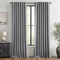 100% Blackout Linen Curtains 42 x 96 Inch Glacier Gray 2 Panels (Glacier Gray / 42"W x 96"L (Pack of 2))