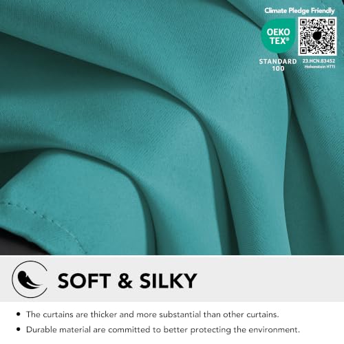 Blackout Curtains for Bedroom (Turquoise / 42"W x 54"L (Pack of 2))
