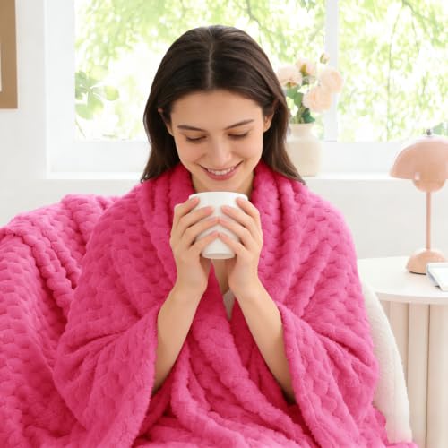 Hot Pink Twin Blanket for Couch (Hot Pink / Twin(60"x80"))