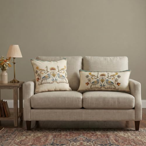 French Vintage Linen Throw Pillow Cover (28" x 12" (Pack of 2) / Wensel C)