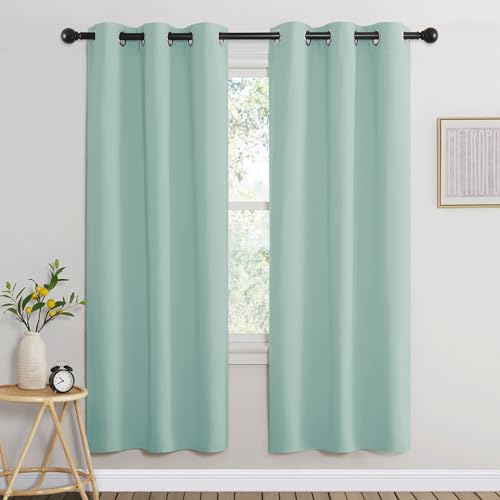 Aqua Blue Bedroom Curtains 72 inches Long (Aqua Blue / 37"W x 72"L (Pack of 2))