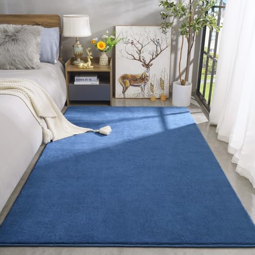 Modern Area Rugs for Bedroom Living Room (4' x 6' (Rectangular) / Blue)