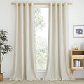 Rustic Linen 144 inch Long Curtains for Living Room (Natural / 55"W x 144"L (Pack of 2))