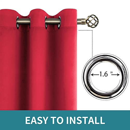 Christmas Room Darkening Curtains 84 Inches Long (Red / 52"W x 84"L (Pack of 2))