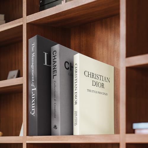 Decorative Books Set of 3 (Black-gray-beige / luxury)
