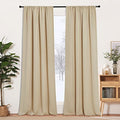 Curtains for Bedroom Living Room Dining Room 102 inches Long (Biscotti Beige / 52"W x 102"L (Pack of 2))