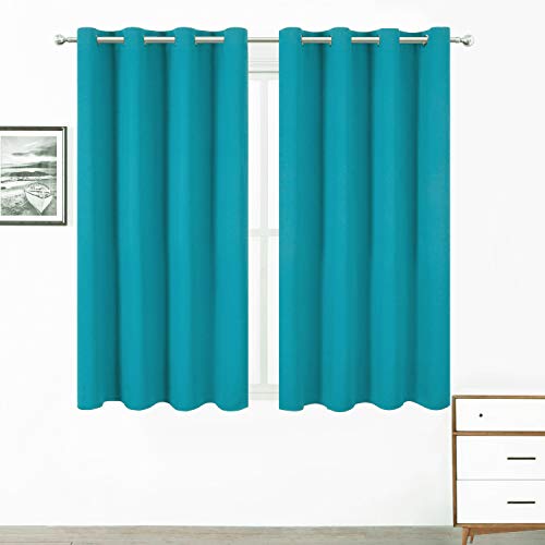 Turquoise Thermal Blackout Curtains (Teal / 52"W x 72"L (Pack of 2))