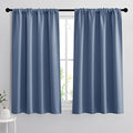 Blackout Curtains for Bedroom Living Room Nursery 63 inches Long (Stone Blue / 34"W x 63"L (Pack of 2))