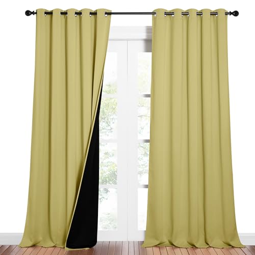 Total Shade Curtains and Draperies (Paler Yellow / 62"W x 95"L (Pack of 2))