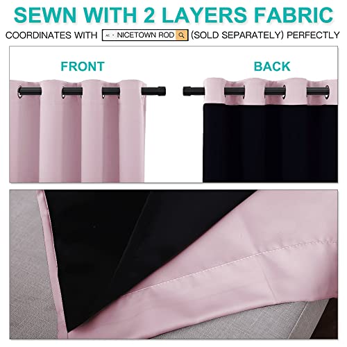Lavender Pink Blackout Curtains for Nursery 52" w x 84" L 2 Panels (Lavender Pink / 52"W x 84"L (Pack of 2))