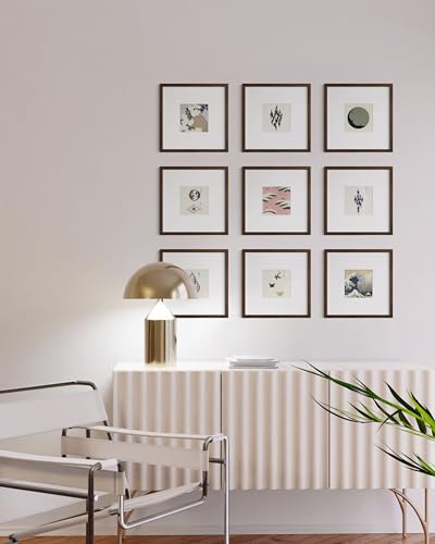 Walnut Oak Wood 10x10 Picture Frames (Set of 09 / Walnut Oak / 10x10 in)