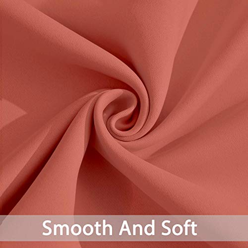 Room Darkening Curtains 52x63 inch Length Coral Orange (Coral Orange / 52"W x 63"L (Pack of 2))