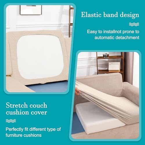 12 Pcs Outdoor Cushion Covers (Jacquard Check Beige / 12PCS)