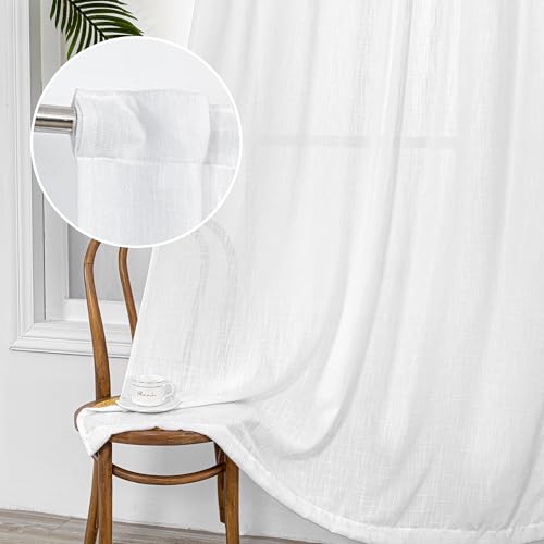Patio White Curtains for Sliding Door (50"W x 90"L (Pack of 2) / White)