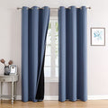 100% Blackout Curtains for Bedroom 78 Inches Long 2 Panels Set (42"W x 78"L (Pack of 2) / Stone Blue)