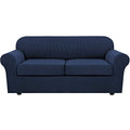 3 Piece Stretch Sofa Covers for 2 Cushion Sofa Couch Covers for Living Room Sofa Slipcovers (Medium-XL / Navy)