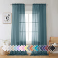 Dusty Blue Sheer Curtains 96 Inches Long 2 Panels Set (42"W x 96"L (Pack of 2) / Dusty Blue)