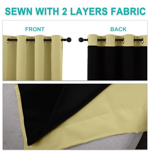100% Blackout Blinds (Paler Yellow / 52"W x 120"L (Pack of 2))