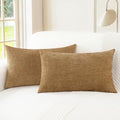 Decorative Couch Throw Pillow Covers 20 X 12 Inches Apricot Brown (20" x 12" (Pack of 2) / Apricot Brown)
