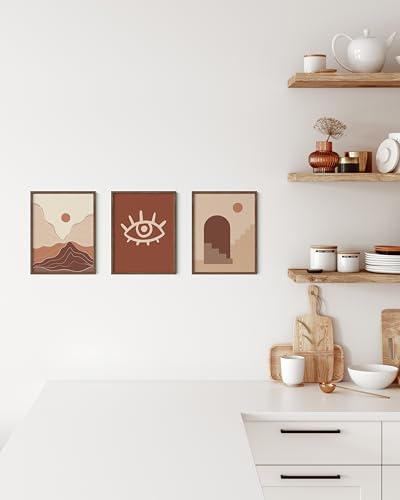 Standalone Walnut Oak Frame Set of 3 (Set of 03 / Walnut Oak / 8.5x11 in)