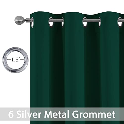 Room Darkening Curtains 42x63 inch Length Dark Green (Dark Green / 42"W x 63"L (Pack of 2))