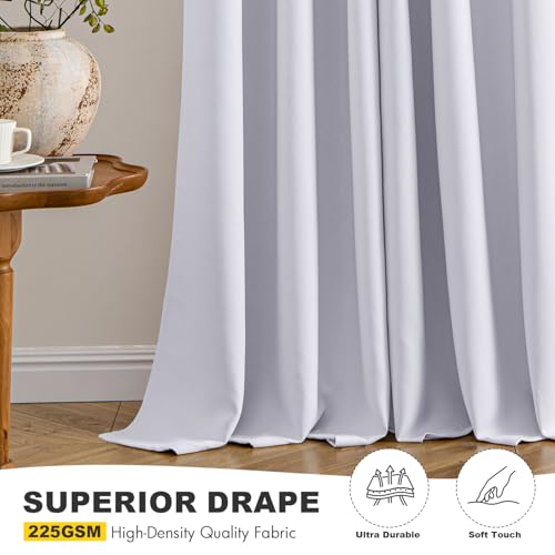Blackout Curtains for Bedroom 2 Panels 50x63 Inch Long Greyish White (Greyish White / 50"W x 63"L (Pack of 2))