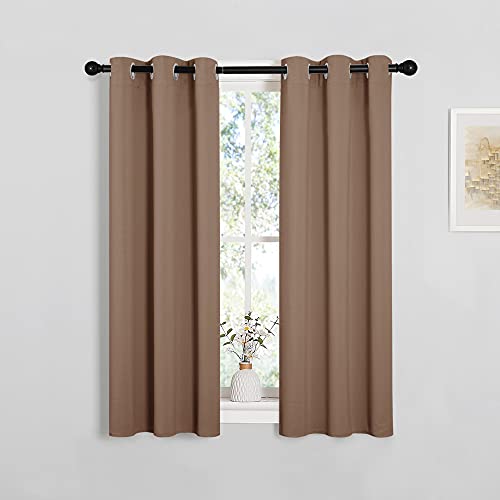 Blackout Window Curtains and Drapes for Kitchen (Cappuccino / 29"W x 45"L (Pack of 2))