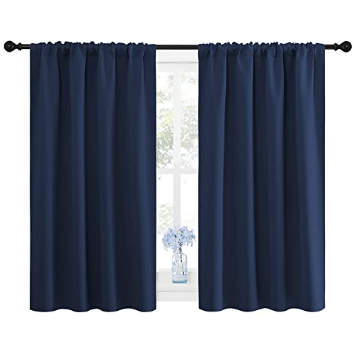 Curtains Blackout Draperies (Navy / 42"W x 48"L (Pack of 2))