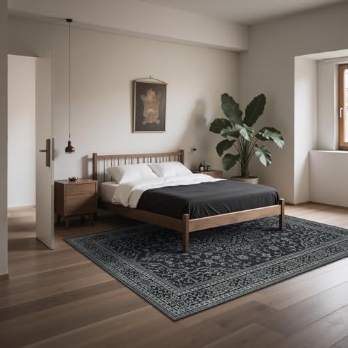 8x10 Washable Area Rugs for Living Room (8' x 10' (Rectangular) / Black-white)