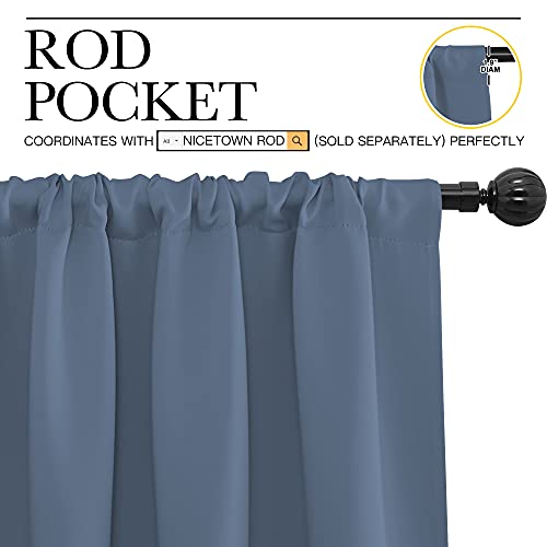Kitchen Curtains (Stone Blue / 34"W x 54"L (Pack of 2))