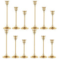 Vintage Gold Brass Taper Candle Holders for Candlesticks (Gold / 12pcs)