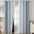 Stone Blue and Greyish White Blackout Curtains for Living Room 84 Inch Long (Stone Blue and Greyish White / 52"W x 84"L (Pack of 2))