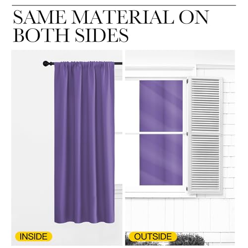 Blackout Curtains for Living Curtains (Lilac Purple / 52"W x 63"L (Pack of 2))