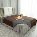 Waterproof Dog Bed Cover Pet Blanket for Furniture Bed Couch Sofa Reversible (82x82 Inch (Pack of 1) / Chocolate+darkgrey)