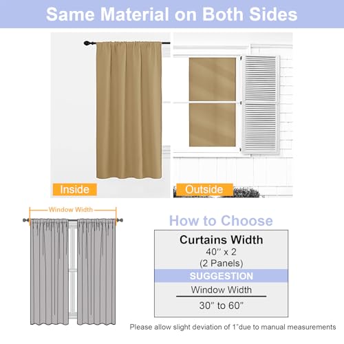 Ava Gold Blackout Curtains for Bedroom 84 Inch Length 2 Panels Set (Gold / 40"W x 84"L (Pack of 2))