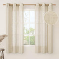 Natural Linen Semi Sheer Curtains 63 Inch for Bedroom 2 Panels (38"W x 63"L (Pack of 2) / Linen)