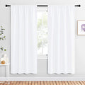 50% Light Blocking Kitchen Curtains (Pure White / 42"W x 72"L (Pack of 2))