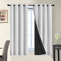 Greyish White 100% Blackout Curtains 63 Inches Long (52"W x 63"L (Pack of 2) / Greyish White)