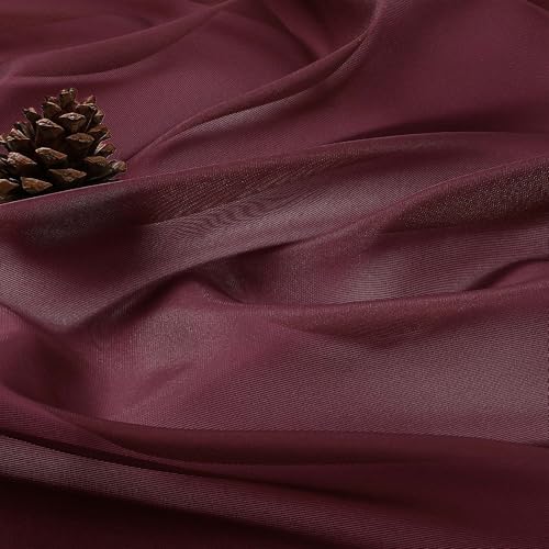 Wine Bedroom Curtains 2 Panel Sets 90 Inch Length (Wine / 59"W x 90"L (Pack of 2))