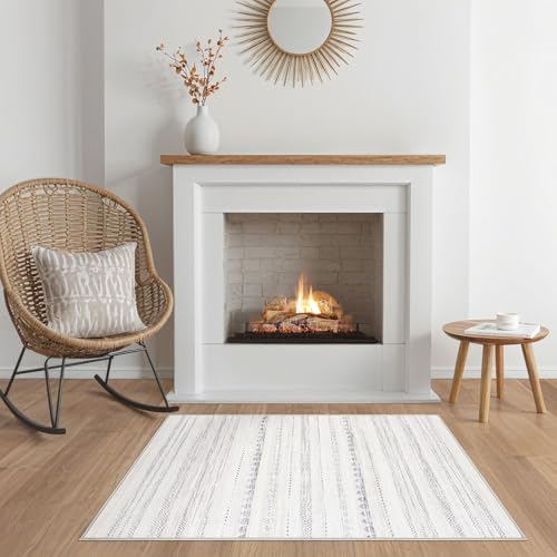 Boho 2x3 Washable Area Rug Non Slip Carpet for Entryway Gray (Boho Grey / 2' X 3' (Rectangular))