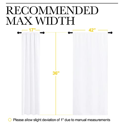 White Light Filtering Curtains for Kitchen 42" w x 36" L 2 Panels (Pure White / 42"W x 36"L (Pack of 2))